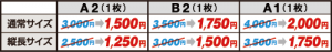 大判ポスター半額 料金表